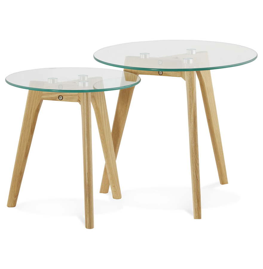 kokoon design Round glass nesting tables 'LOVYOU'