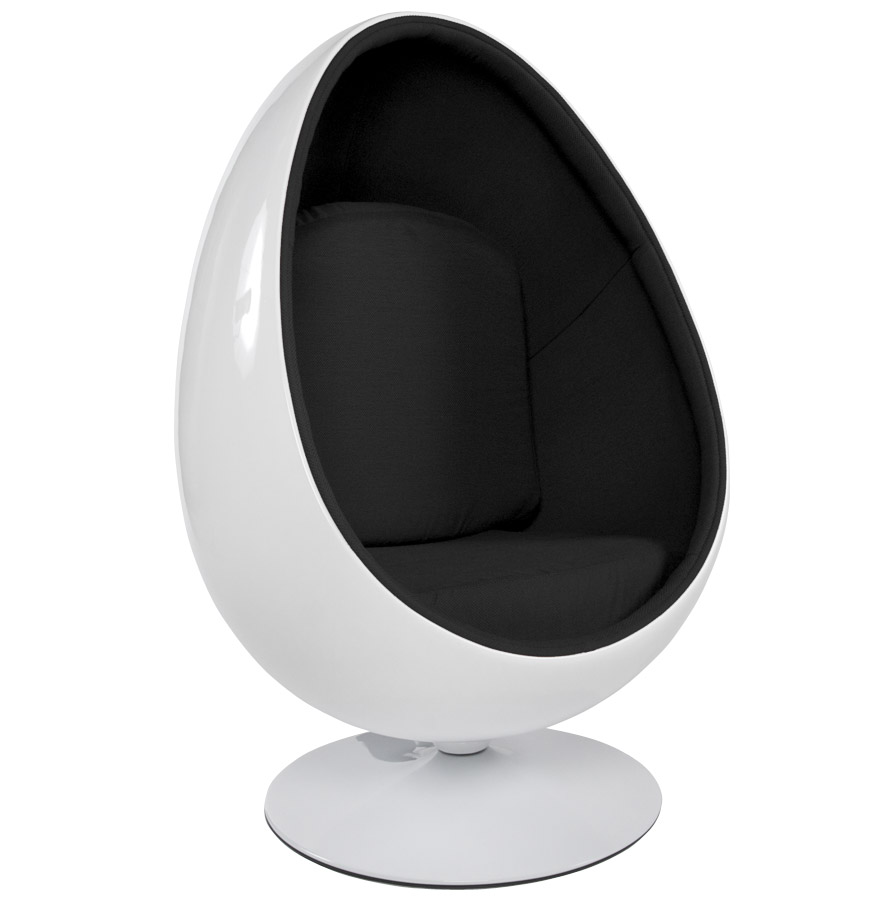 kokoon design White and black 'COCOON' egg armchair