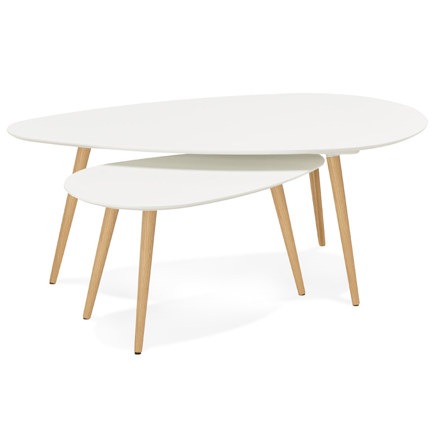 Kokoon Design White 'TETRYS' Designer Nesting Tables