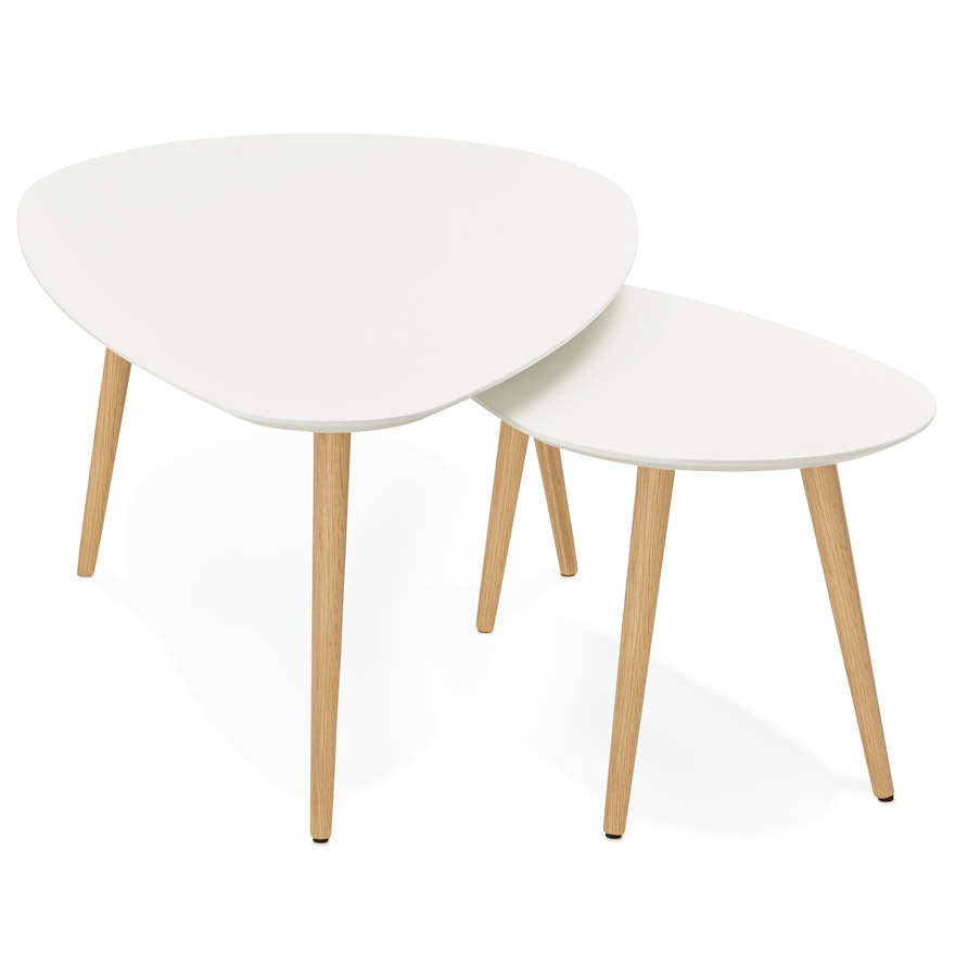 Kokoon Design White 'TETRYS' Designer Nesting Tables