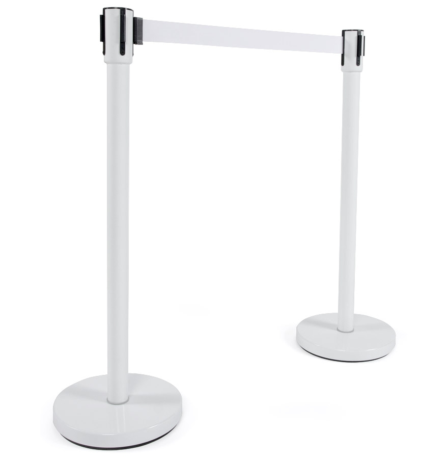 Kokoon Design White 'ZIP' Post With Strap For Queues