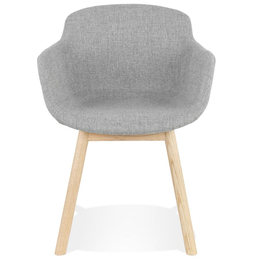 Kokoon Design LAMBIC' Chair With Armrests In Light Gray Fabric And Natural Wood Legs