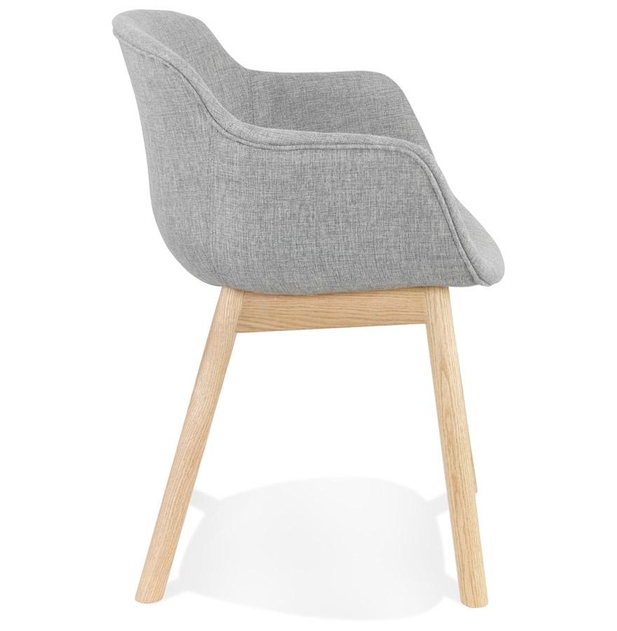 Kokoon Design LAMBIC' Chair With Armrests In Light Gray Fabric And Natural Wood Legs