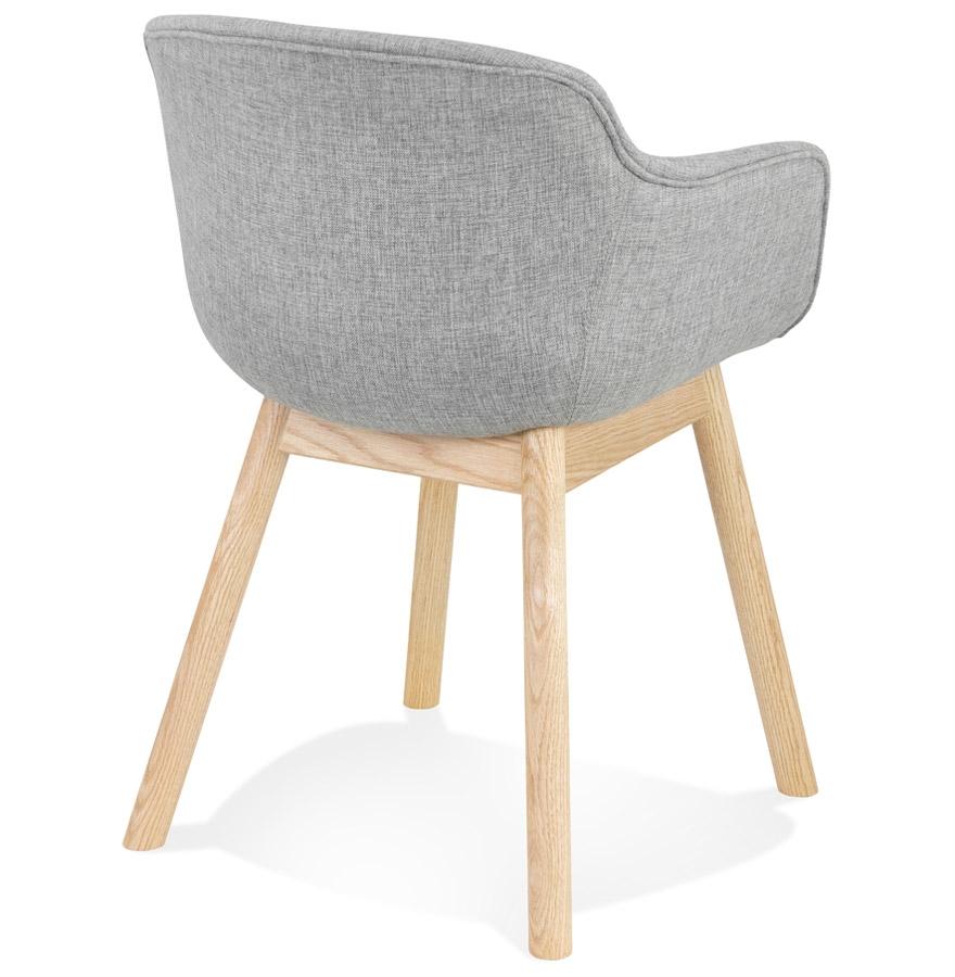 Kokoon Design LAMBIC' Chair With Armrests In Light Gray Fabric And Natural Wood Legs
