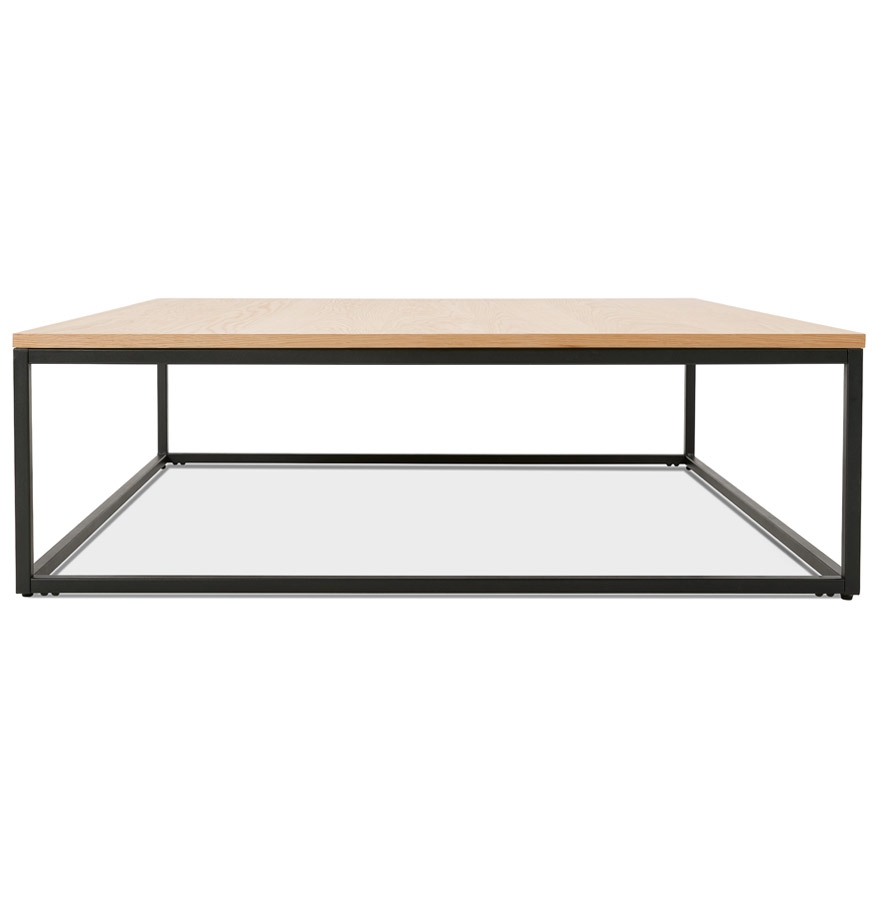 Kokoon Design Large Industrial Style Coffee Table 'TRIBECA' In Natural Finish Wood And Black Metal