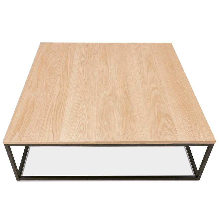 Kokoon Design Large Industrial Style Coffee Table 'TRIBECA' In Natural Finish Wood And Black Metal