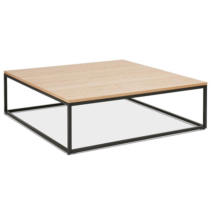 kokoon design Large industrial style coffee table 'TRIBECA' in natural finish wood and black metal