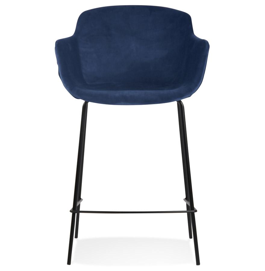 Kokoon Design LARISSA MINI' Mid-height Snack Stool In Blue Velvet