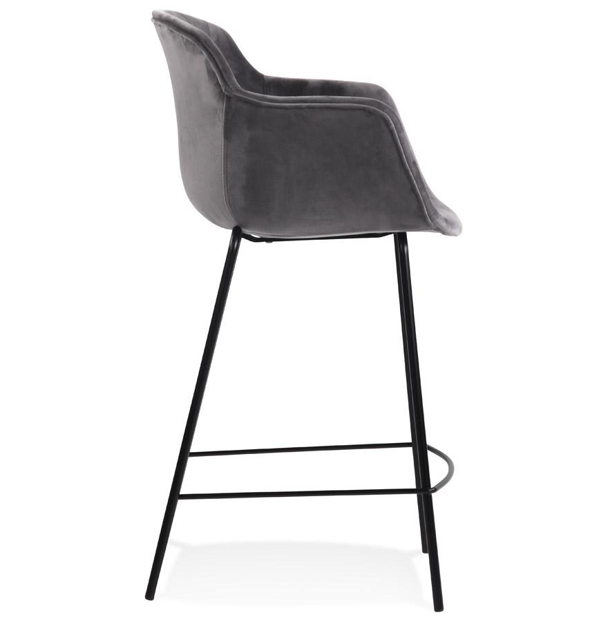 Kokoon Design LARISSA MINI' Mid-height Snack Stool In Gray Velvet
