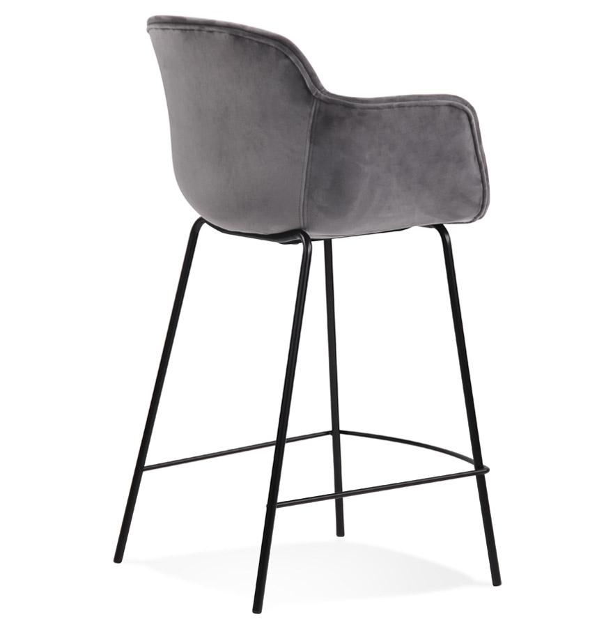 Kokoon Design LARISSA MINI' Mid-height Snack Stool In Gray Velvet