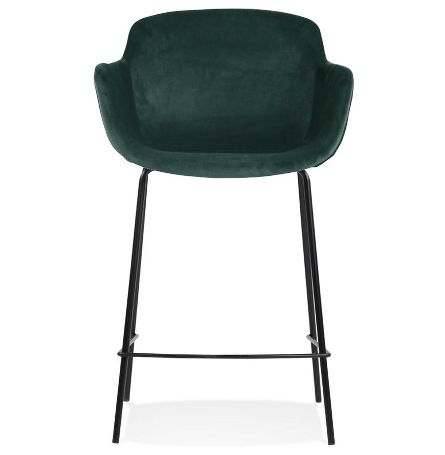 Kokoon Design LARISSA MINI' Mid-height Snack Stool In Green Velvet