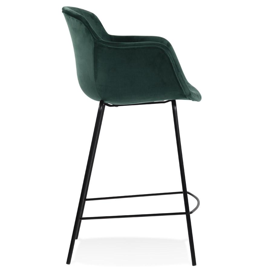 Kokoon Design LARISSA MINI' Mid-height Snack Stool In Green Velvet