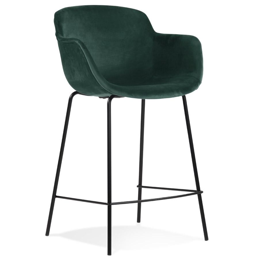 kokoon design LARISSA MINI' mid-height snack stool in green velvet