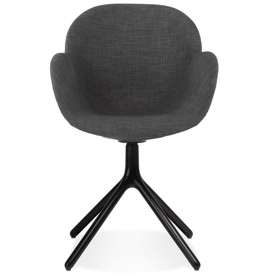 Kokoon Design LIBRA' Chair With Armrests In Dark Gray Fabric And Black Metal