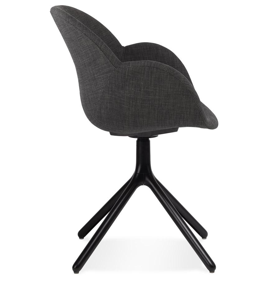 Kokoon Design LIBRA' Chair With Armrests In Dark Gray Fabric And Black Metal