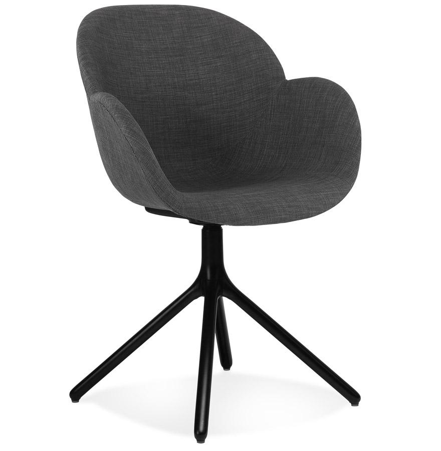 kokoon design LIBRA' chair with armrests in dark gray fabric and black metal
