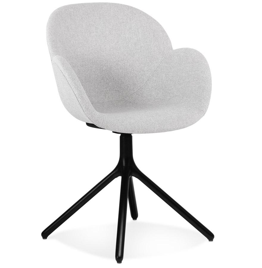 kokoon design LIBRA' chair with armrests in light gray fabric and black metal