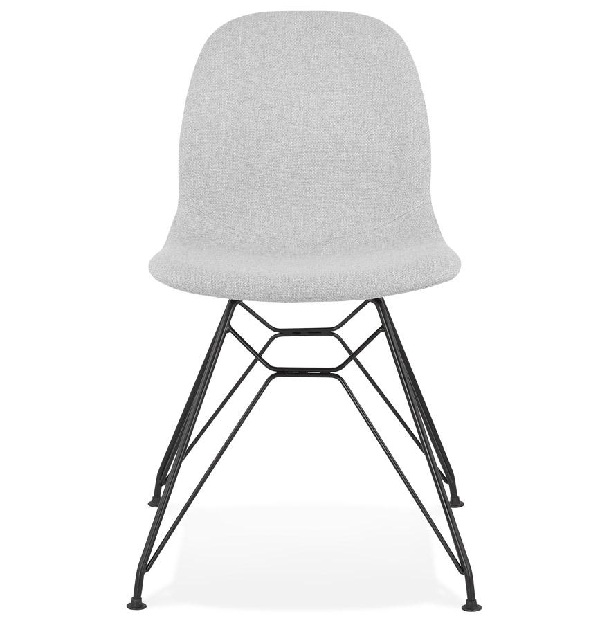 Kokoon Design Light Gray 'DECLIK' Designer Chair With Black Metal Legs