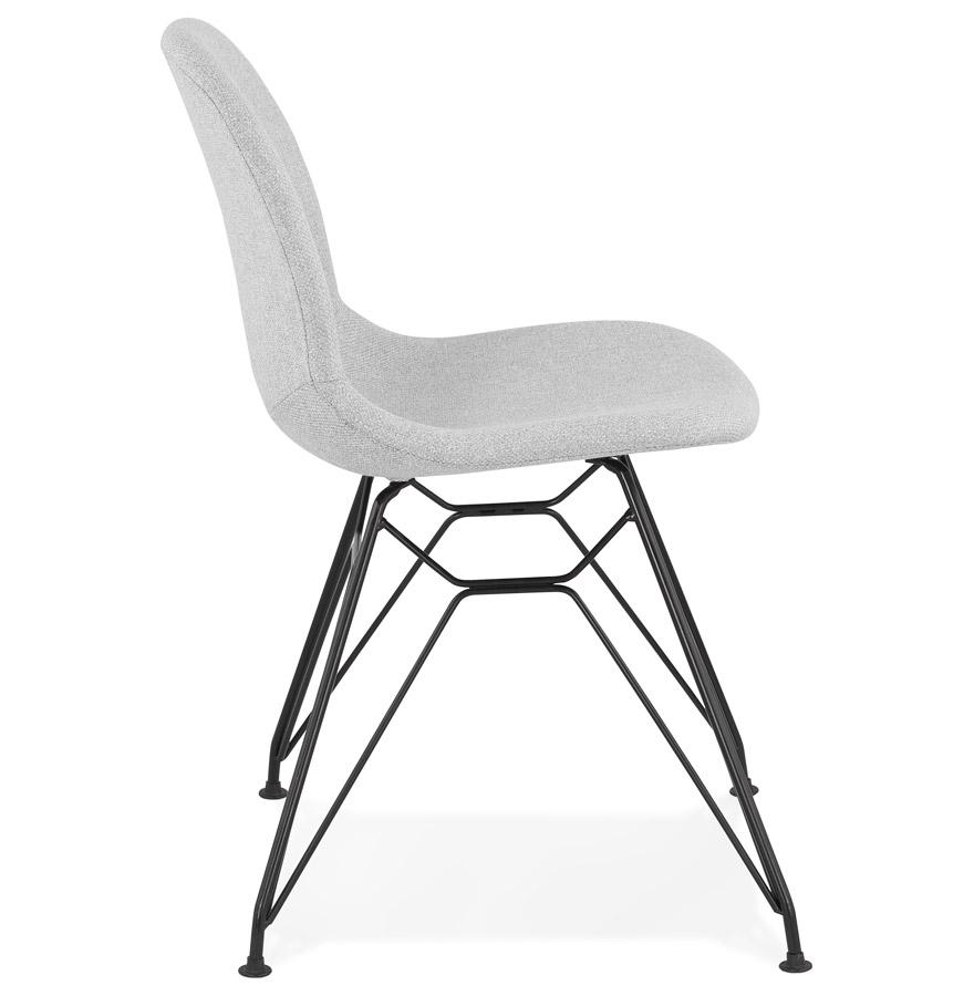 Kokoon Design Light Gray 'DECLIK' Designer Chair With Black Metal Legs