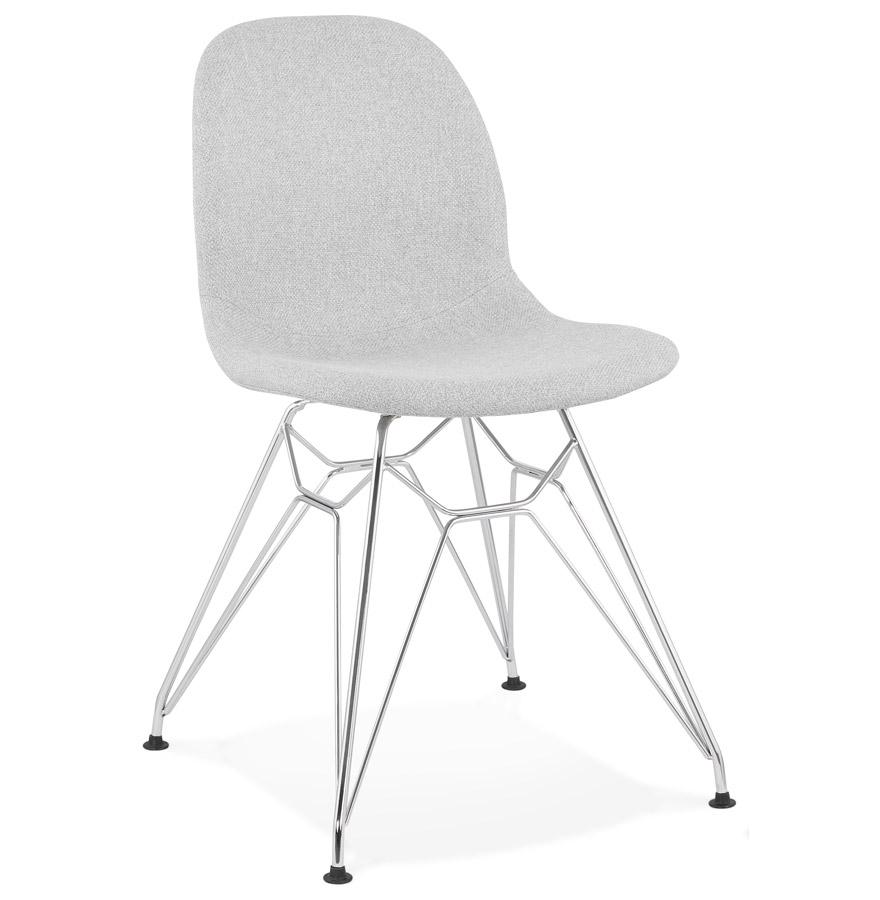 kokoon design Light gray 'DECLIK' designer chair with chrome metal legs