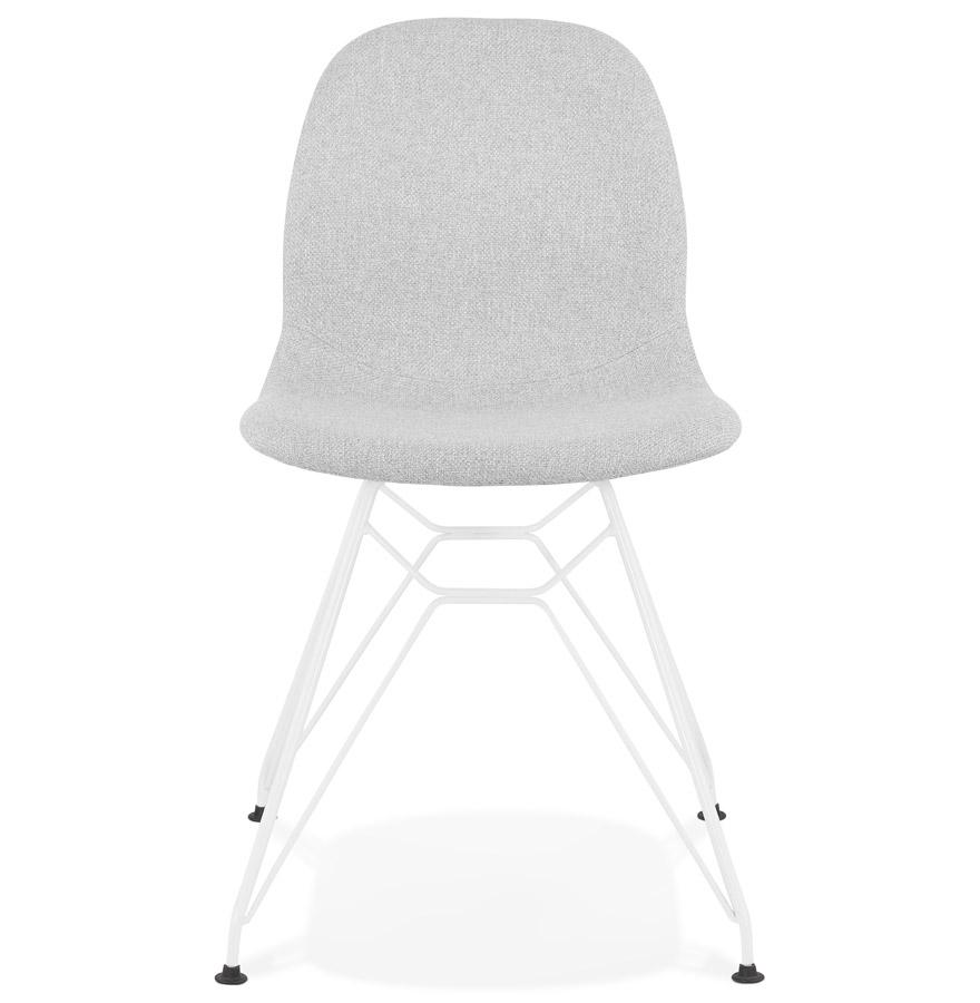 Kokoon Design Light Gray 'DECLIK' Designer Chair With White Metal Legs