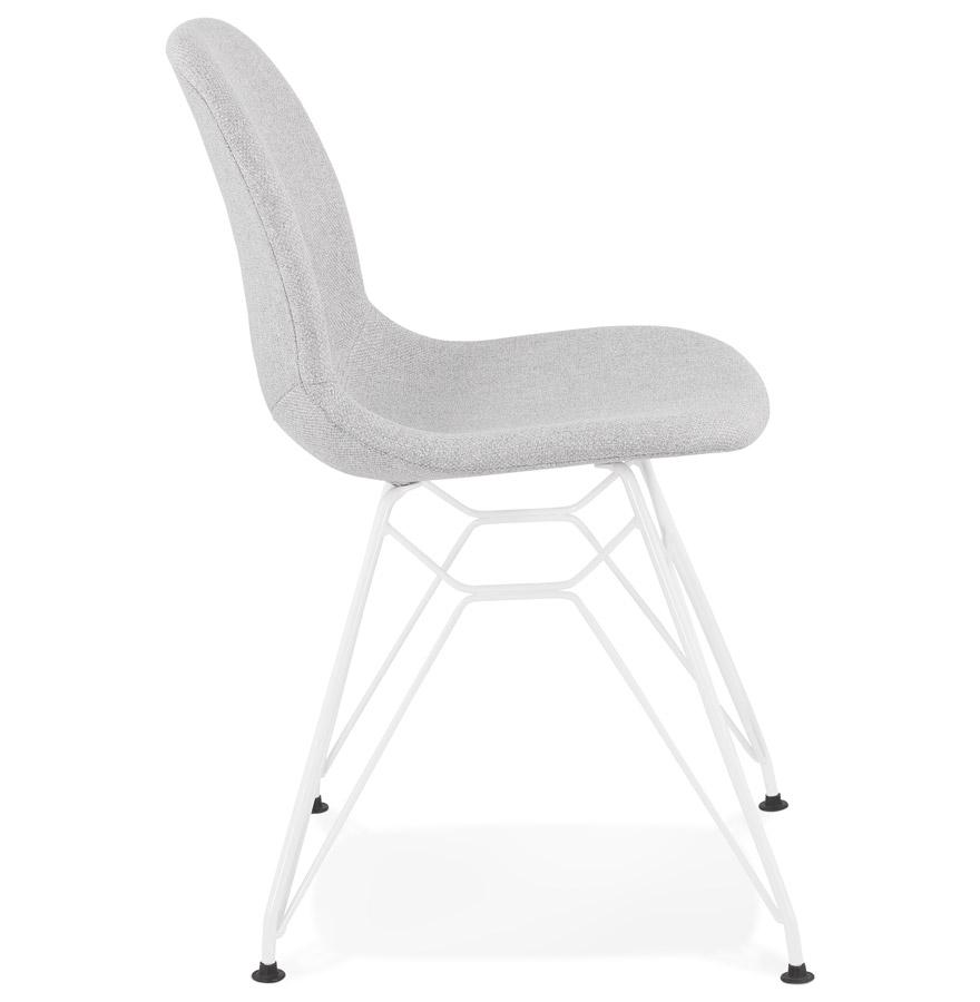 Kokoon Design Light Gray 'DECLIK' Designer Chair With White Metal Legs