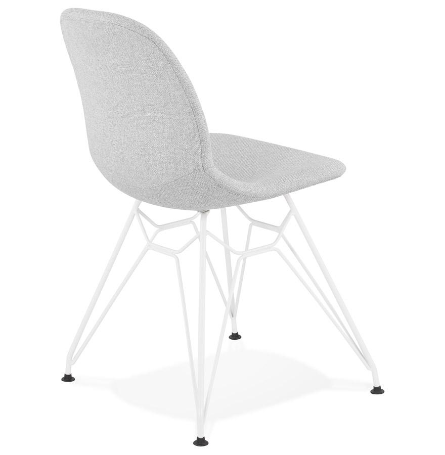 Kokoon Design Light Gray 'DECLIK' Designer Chair With White Metal Legs