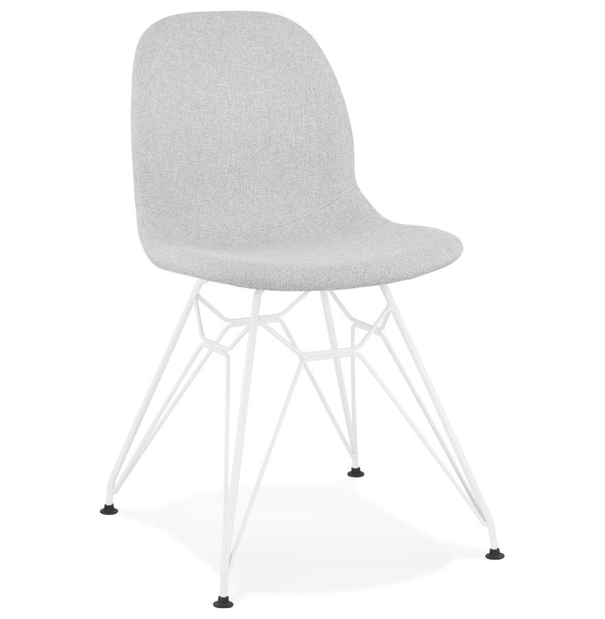 kokoon design Light gray 'DECLIK' designer chair with white metal legs