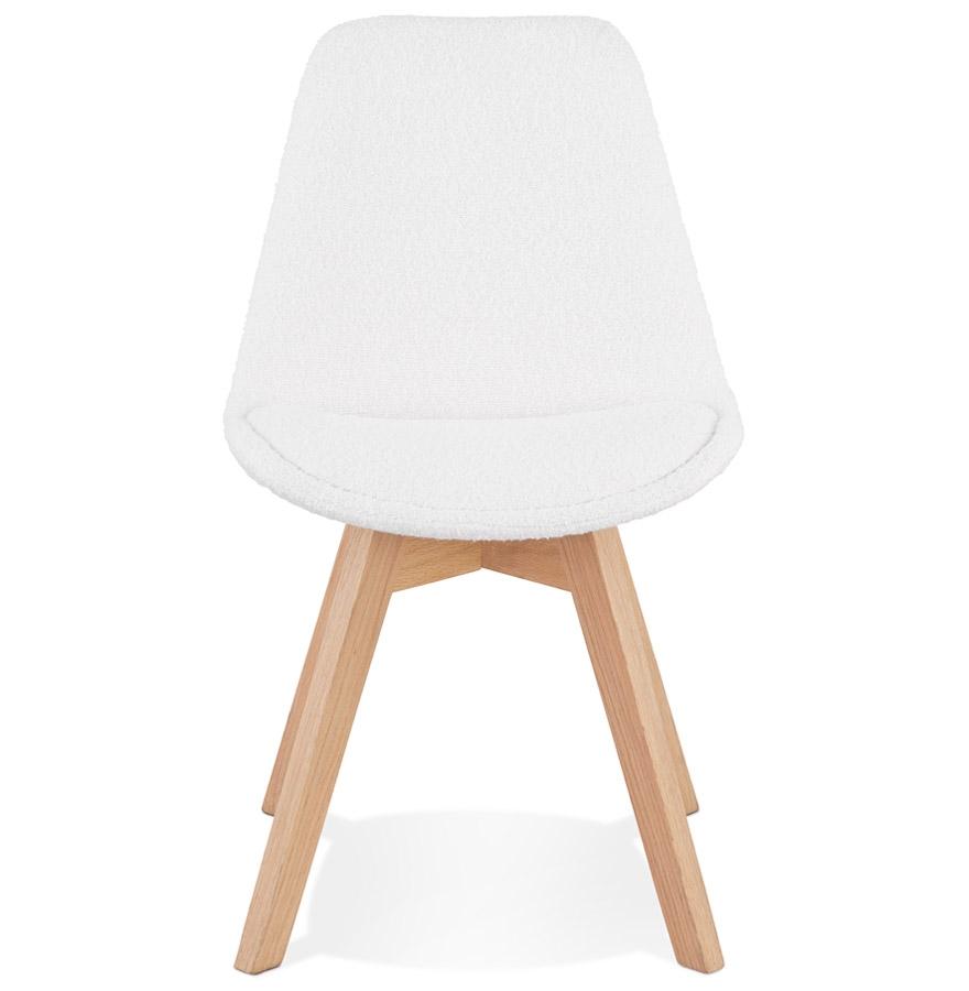 Kokoon Design LINETTE' Designer Chair In White Pilled Fabric Scandinavian Style