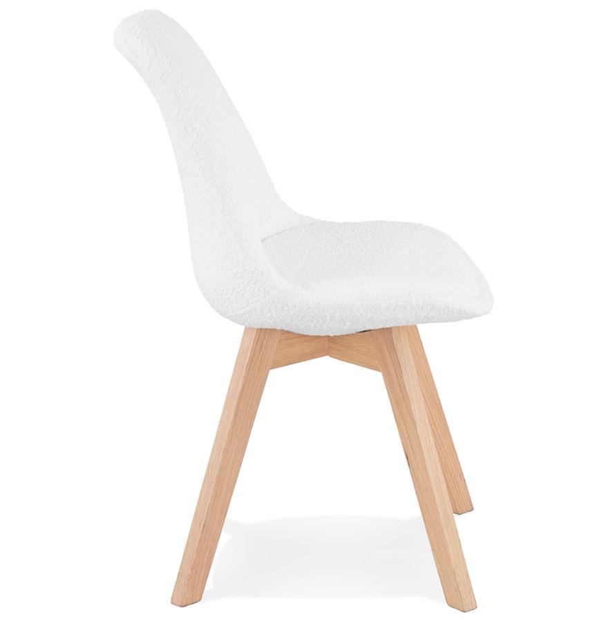 Kokoon Design LINETTE' Designer Chair In White Pilled Fabric Scandinavian Style