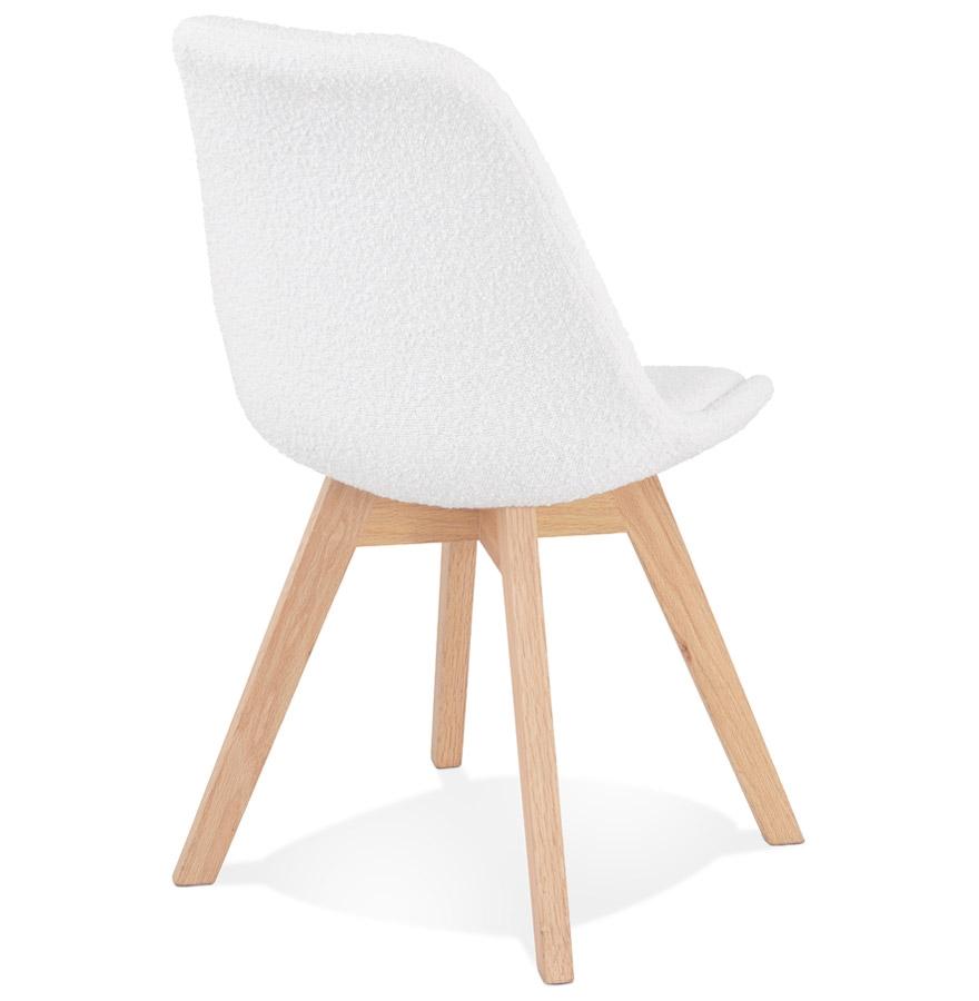 Kokoon Design LINETTE' Designer Chair In White Pilled Fabric Scandinavian Style