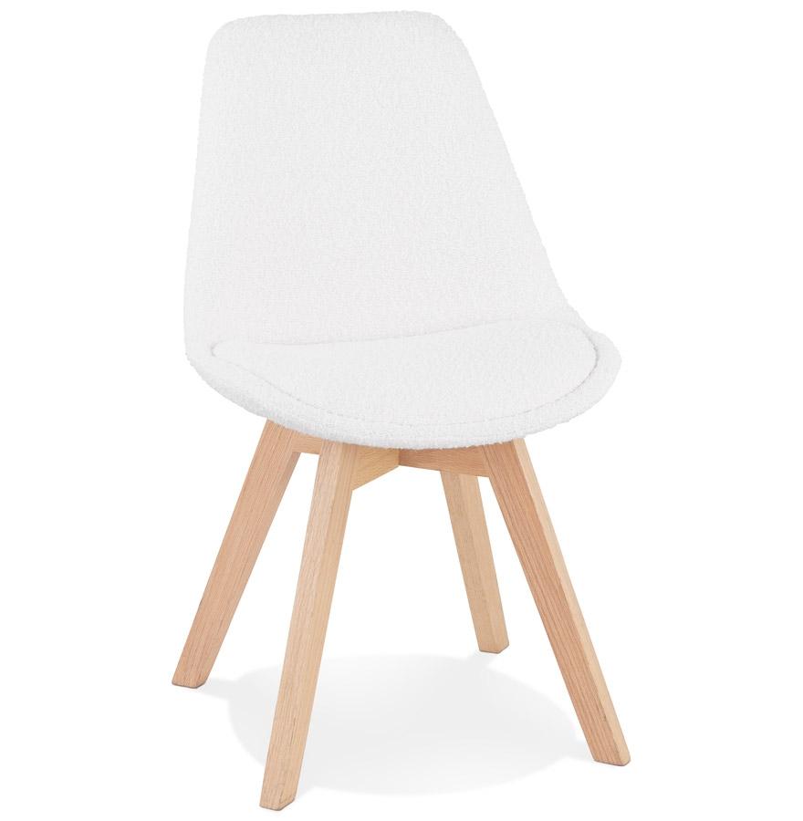 kokoon design LINETTE' designer chair in white pilled fabric Scandinavian style
