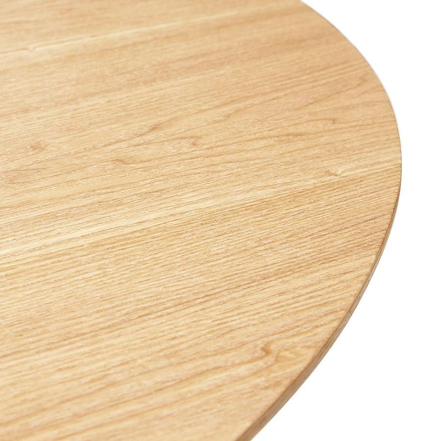 Kokoon Design LULU' Round Dining Room Table In Natural Finish Wood And Black Metal - Ø120 Cm