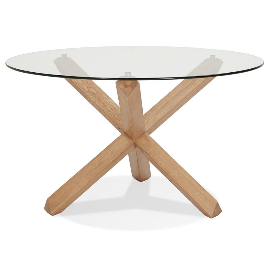 kokoon design MAGIK' designer round table in glass and solid oak kokoon design MAGIK' designer round table in glass and solid oak