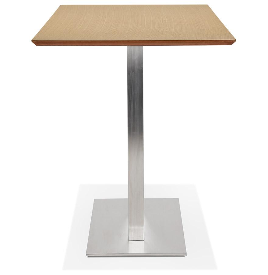 Kokoon Design MAMBO BAR' Design High Table In Natural Finish Wood With Brushed Metal Leg - 180x90 Cm
