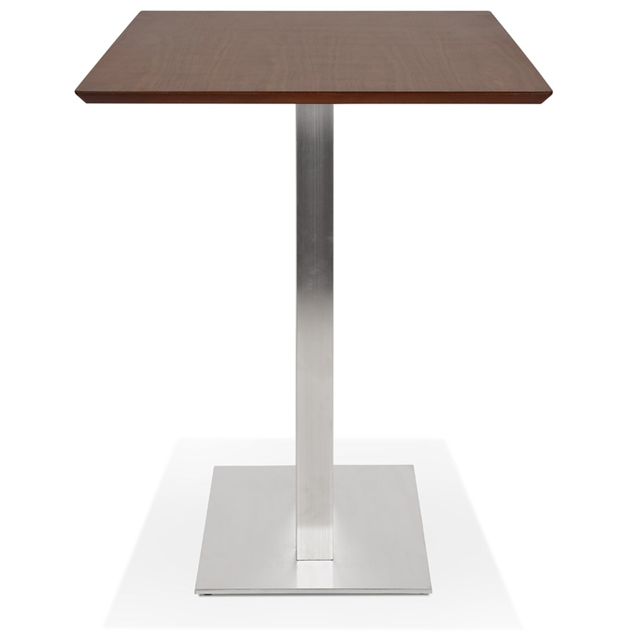 Kokoon Design MAMBO BAR' Designer High Table In Walnut Finish Wood With Brushed Metal Leg - 180x90 Cm
