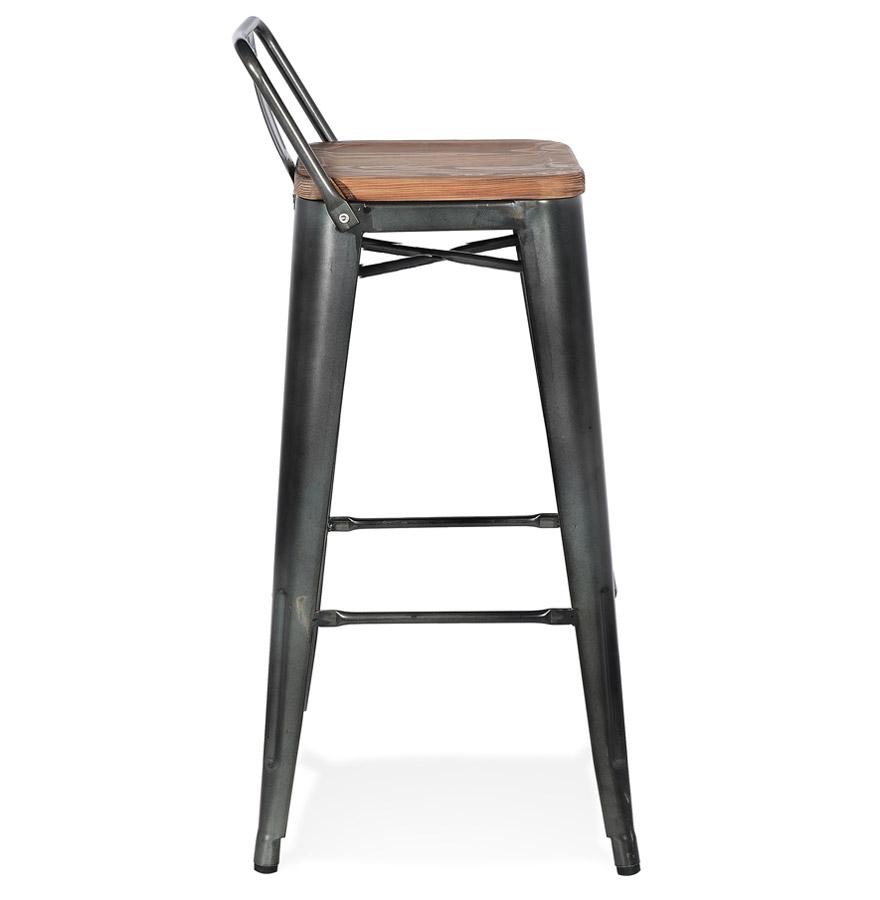 Kokoon Design MECANO' Bar Stool In Dark Gray Industrial Style Metal