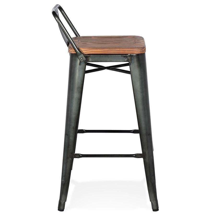 Kokoon Design MECANO MINI' Mid-height Snack Stool In Dark Gray Industrial Style Metal