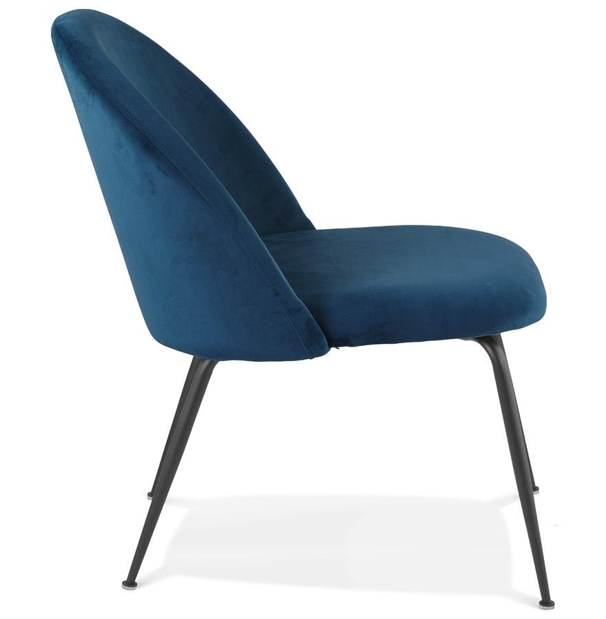 Kokoon Design MERMAID' Lounge Chair In Blue Velvet And Black Metal Legs