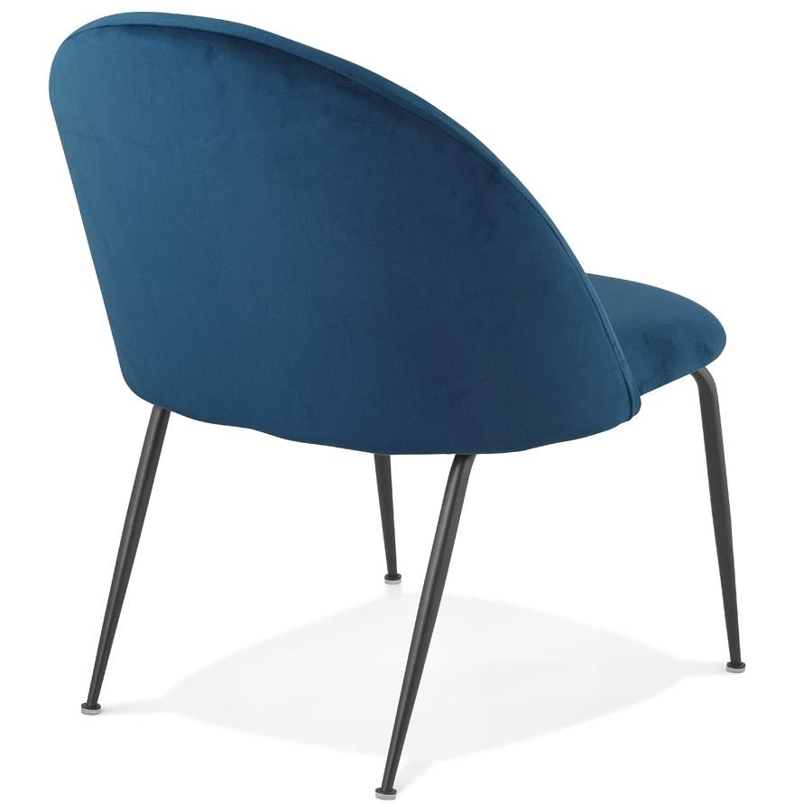 Kokoon Design MERMAID' Lounge Chair In Blue Velvet And Black Metal Legs