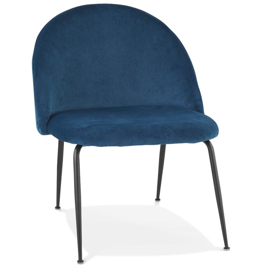 kokoon design MERMAID' lounge chair in blue velvet and black metal legs
