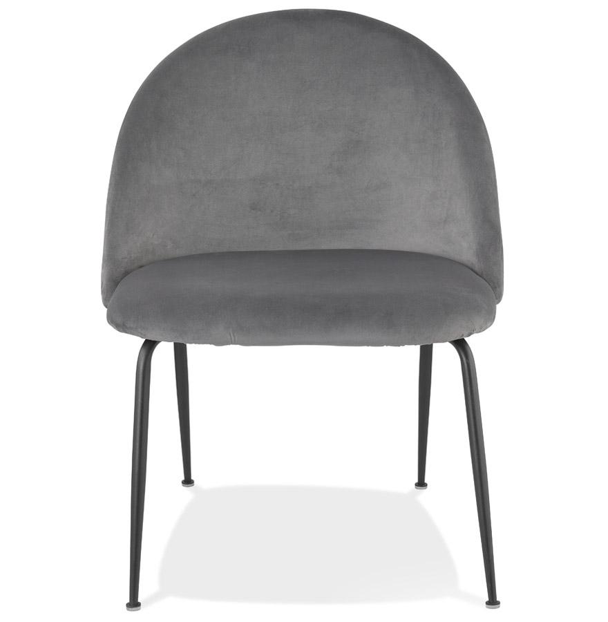 Kokoon Design MERMAID' Lounge Chair In Light Gray Velvet And Black Metal Legs