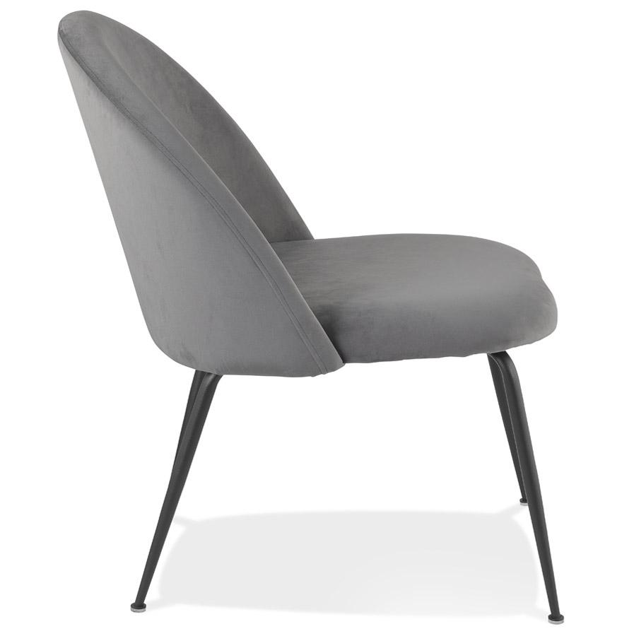 Kokoon Design MERMAID' Lounge Chair In Light Gray Velvet And Black Metal Legs