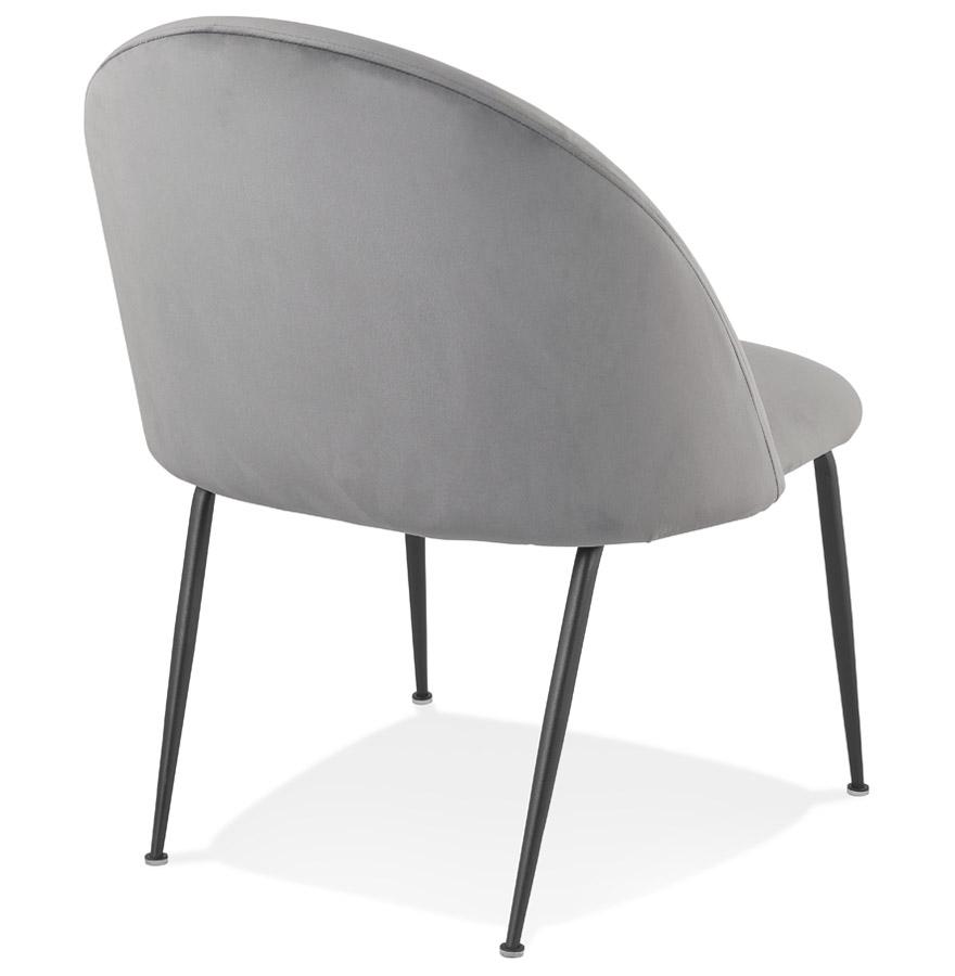 Kokoon Design MERMAID' Lounge Chair In Light Gray Velvet And Black Metal Legs