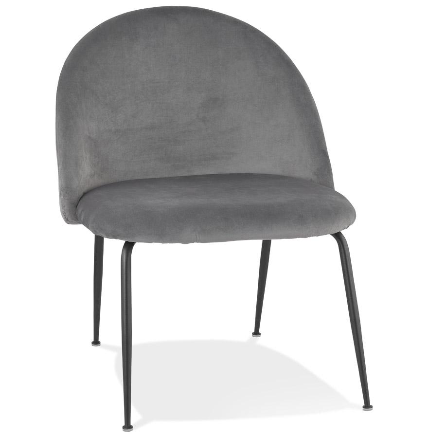kokoon design MERMAID' lounge chair in light gray velvet and black metal legs