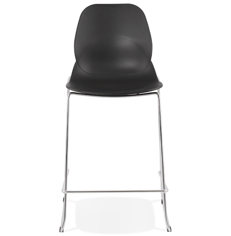 Kokoon Design Mid-height 'BERLIN MINI' Black Stackable Snack Stool With Chrome Metal Base