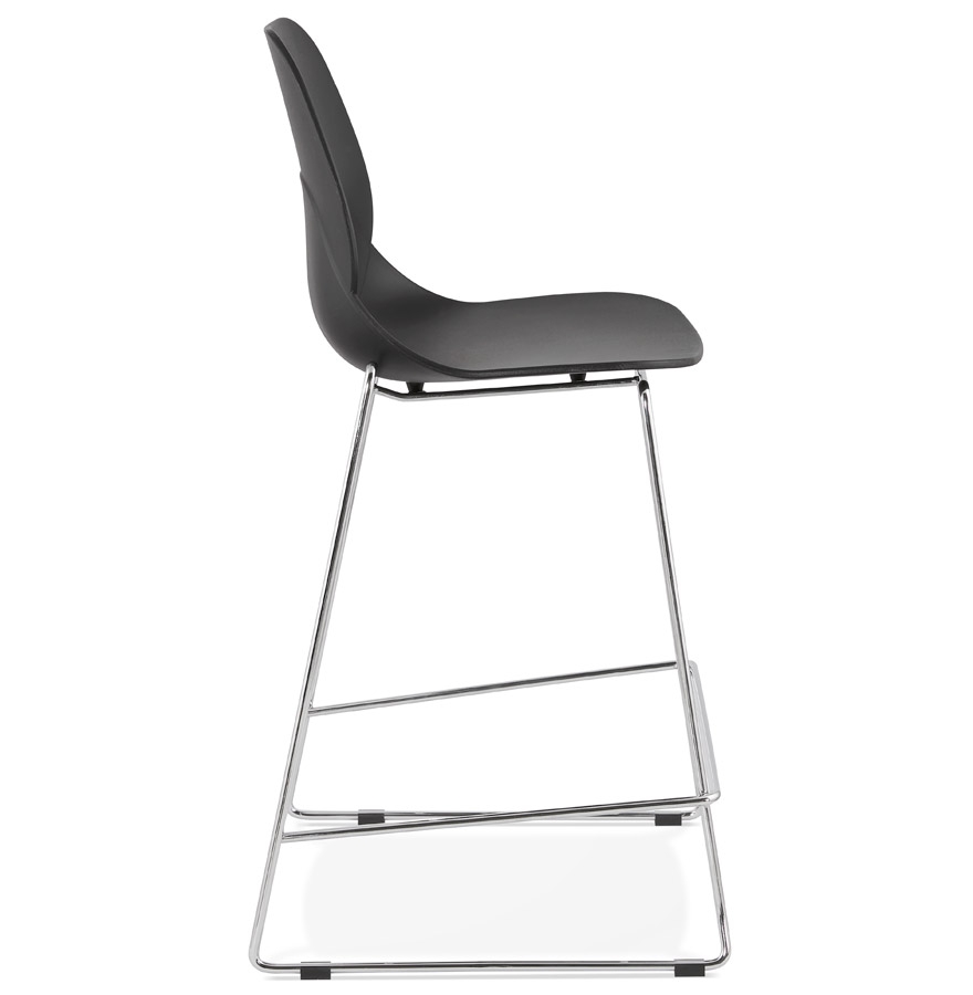 Kokoon Design Mid-height 'BERLIN MINI' Black Stackable Snack Stool With Chrome Metal Base