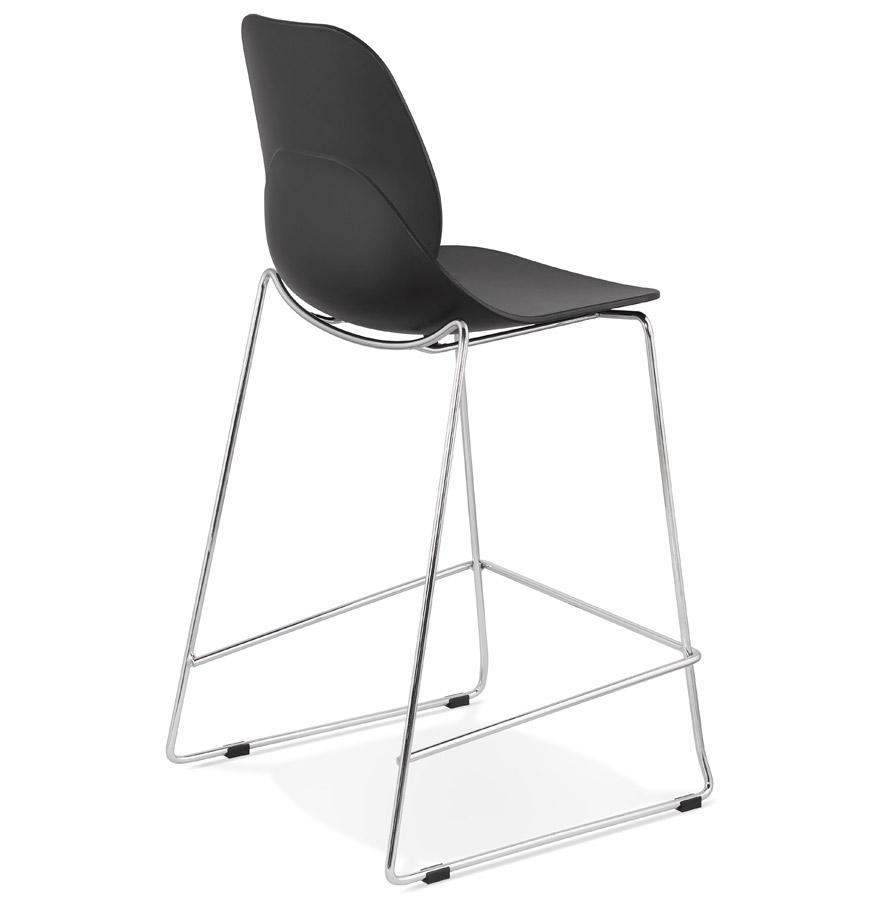 Kokoon Design Mid-height 'BERLIN MINI' Black Stackable Snack Stool With Chrome Metal Base