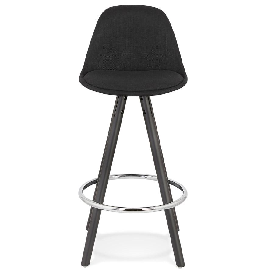 Kokoon Design Mid-height Designer Snack Stool 'DANI MINI' In Fabric And Black Wood