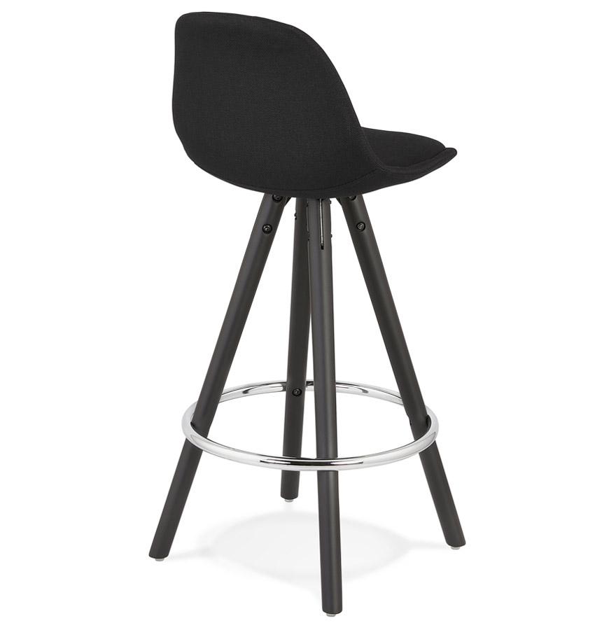 Kokoon Design Mid-height Designer Snack Stool 'DANI MINI' In Fabric And Black Wood